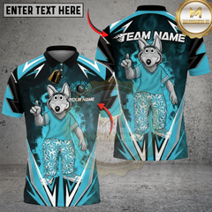 Maxcorners Billiard Wolf Mascot Flames Multicolor Customized Name, Team Name 3D Shirt
