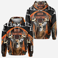 Maxcorners Awesome Deer, Personalized Hunting All Over Shirt, Personalized 3D Hoodie For Hunting Lover TU2611