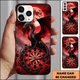 Maxcorners Darts Red Moon Dragon Dartboard Personalized Name Phone Case