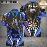 Maxcorners Darts Eagle Thunder Lightning Mutilcolor Options Personalized Name, Team Name 3D Polo Shirt