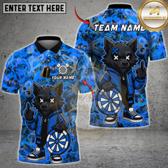 Maxcorners Darts Cartoon Wolf Graffiti Multicolor Customized Name, Team Name 3D Shirts