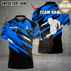 Maxcorners Billiards Slash Motion Multicolor Customized Name, Team Name 3D Shirt