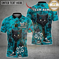 Maxcorners Darts Cartoon Wolf Graffiti Multicolor Customized Name, Team Name 3D Shirts