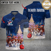 Maxcorners Custom Funny Christmas Reindeer Bowling Shirts Xmas Bowling Outfit Bowler Gifts