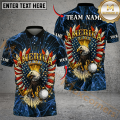 Maxcorners American Eagle Swing Golf Polo Customized Name, Team Name 3D Shirts (4 Colors)