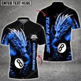 Maxcorners Billiard Dragon Ball 8 Multicolor Options Personalized Name, Team Name 3D Polo Shirt (4 Colors)