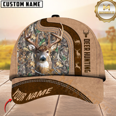 Maxcorners Heru Pon Leather Pattern Hunting Deer Multicolor Personalized 3D Cap