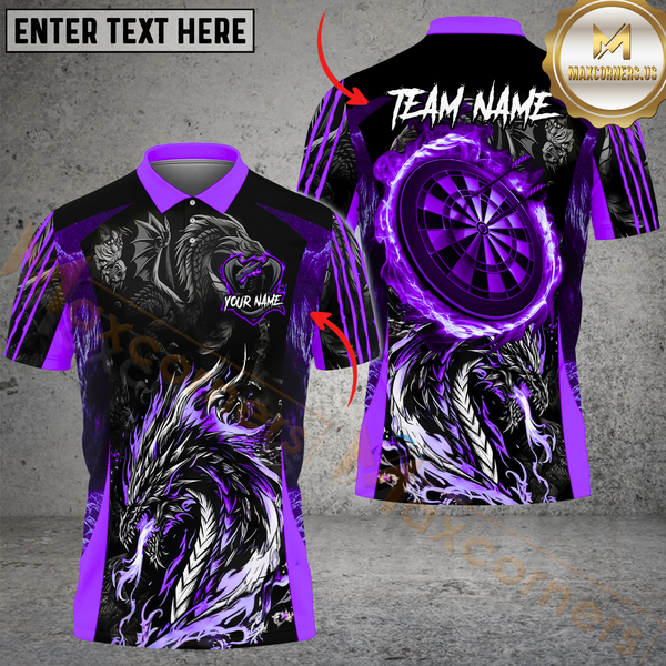 Maxcorners Darts Angry Dragon Multicolor Options Personalized Name, Team Name 3D Shirt