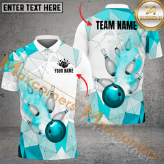 Maxcorners Daimond Link Bowling Jersey Multicolor Option Customized Name, Team Name 3D Polo Shirt