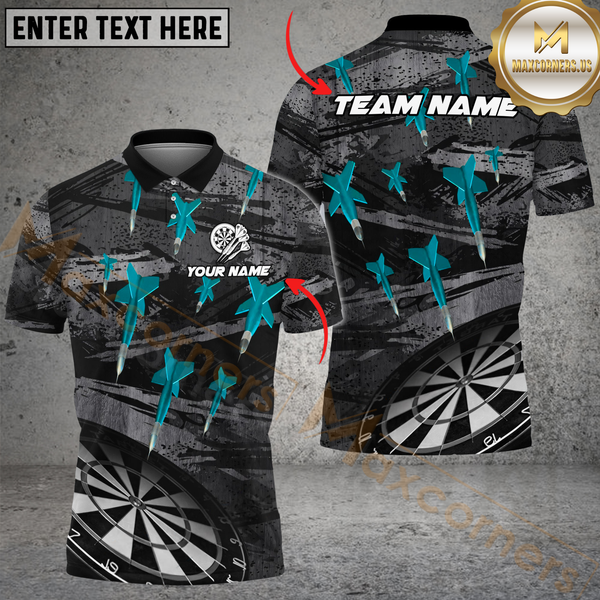 Maxcorners Darts Grunge Arrow Rain Multicolor Options Personalized Name, Team Name 3D Shirt