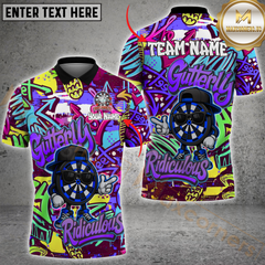 Maxcorners Darts Graffiti Funny Gutterly Ridiculous Multicolor Personalized Name, Team Name 3D Polo Shirt