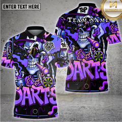 Maxcorners Darts Flaming Skull Street Style Multioptions Personalized Name, Team Name Unisex 3D Shirt (4 Colors)