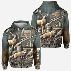 Maxcorners Best Hunter Ever, Personalized Hunting All Over Shirt, Personalized 3D Hoodie For Hunting Lover TU2611