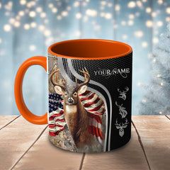 Maxcorners Deer American Flag Modern Graphic Multicolor Options 3D Ceramic Mug