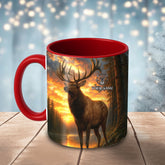 Maxcorners Elk Sunset Lake Majestic Scene Multicolor Options 3D Ceramic Mug