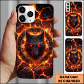 Maxcorners Darts Fire Wolf Red Eyes Dartboard Personalized Name Phone Case