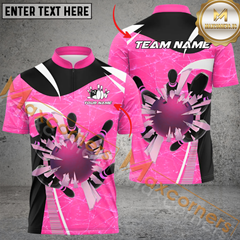Maxcorners Frozen Bowling Jersey Multicolor Option Customized Name, Team Name 3D Polo Shirt