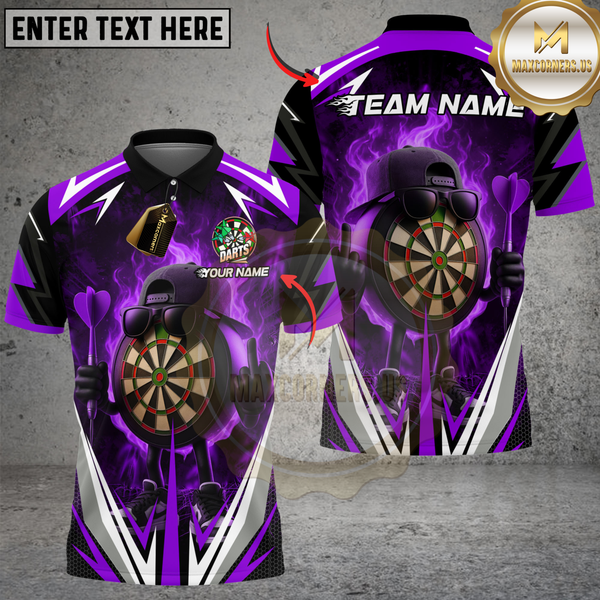 Maxcorners Darts Flaming Dartboard Champion Multioptions Personalized Name, Team Name Unisex 3D Shirts