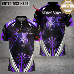 Maxcorners Darts Wolf King Royal Multicolor Customized Name, Team Name 3D Shirts