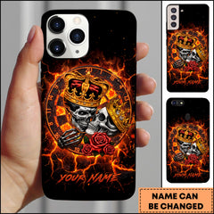 Maxcorners Darts Fire King Skull Crown Rose Dartboard Personalized Name Phone Case