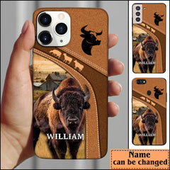 Maxcorners American Bison Hunting Personalized Name Phone Case LM1012