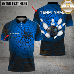 Maxcorners Bowling Spider Multicolor Options Personalized Name, Team Name 3D Shirt