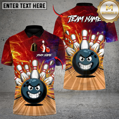Maxcorners Bowling Raging Rollers Multicolor Customized Name, Team Name 3D Shirts