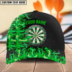 Maxcorners Darts Fire Flame Multicolor Option Personalized Name 3D Cap