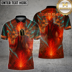 Maxcorners Dart Shirt Flaming Demon Lightning Power Multioptions Personalized Name, Team Name Unisex 3D Shirt (4 Colors)