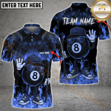 Maxcorners Billiard 8-Ball Cool Vibes Multicolor Personalized 3D Shirt, Urban Style Flame Smoke Shirt