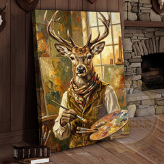 Maxcorners Renaissance Deer Canvas - Cultured Wildlife Artist Wall Art