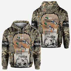 Maxcorners Duck Hunting, Personalized Hunting All Over Shirt, Personalized 3D Hoodie For Hunting Lover TU2611