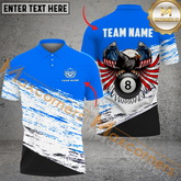 Maxcorners Ball 8 Eagle Classic Billiard Jersey Multicolor Options Personalized Name, Team Name 3D Polo Shirt (4 Colors)
