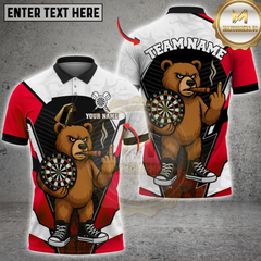 Maxcorners Brown Bear Darts Multicolor Customized Name, Team Name 3D Shirt
