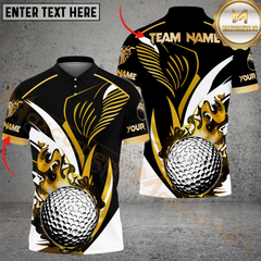 Maxcorners Golf Ball Flame Multicolor Customized Name, Team Name 3D Shirts