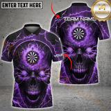 Maxcorners Darts Skull Thunder Lightning Multicolor Options Personalized Name, Team Name 3D Shirt