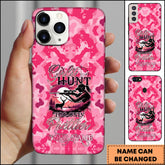 Maxcorners Artist Hunting - Girls Hunt Too Only Prettier Sniper Pink Camo Personalized Name Phone Case