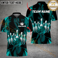 Maxcorners Color Diamond Bowling Team Jersey Personalized Name, Team Name 3D Polo Shirt
