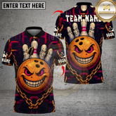 Maxcorners Bowling Angry Mad Bowl Multicolor Customized Name, Team Name 3D Shirts