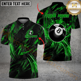 Maxcorners Billiard Ball 8 Grunge Fire Multicolor Options Personalized Name, Team Name 3D Shirt