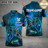 Maxcorners Darts Galaxy Reaper Multicolor Option Customized Name, Team Name 3D Polo Shirt