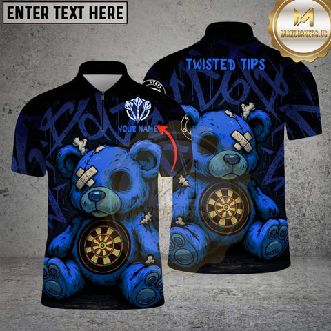 Maxcorners Darts Shirt – Creepy Teddy Graffiti Dart Design, Multicolor Options Personalized Name, Team Name 3D Shirt For Shadd