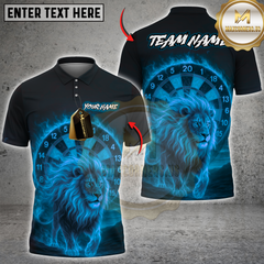 Maxcorners Darts Flaming Lion Multicolor Customized Name, Team Name 3D Shirts