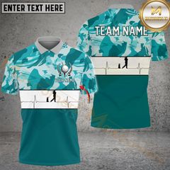 Maxcorners Golf Camo Print And Heartbeat Multicolor Customized Name, Team Name 3D Shirts