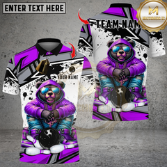 Maxcorners Bowling Bear Streetwear Red Hoodie Multicolor Customized Name, Team Name 3D Shirts