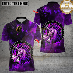 Maxcorners Darts Unicorn DartBoard Design Multicolor Customized Name, Team Name 3D Shirts