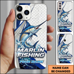 Maxcorners Marlin Fishing Phone Case Splash Art Fishing Phone Case Custom Name
