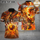 Maxcorners Blazing Perfect Bowlings Game Multicolor Customized Name, Team Name 3D Shirts
