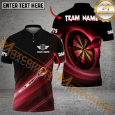 Maxcorners Darts Lightning Mutilcolor Options Personalized Name, Team Name 3D Polo Shirt