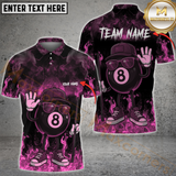 Maxcorners Billiard 8-Ball Cool Vibes Multicolor Personalized 3D Shirt, Urban Style Flame Smoke Shirt
